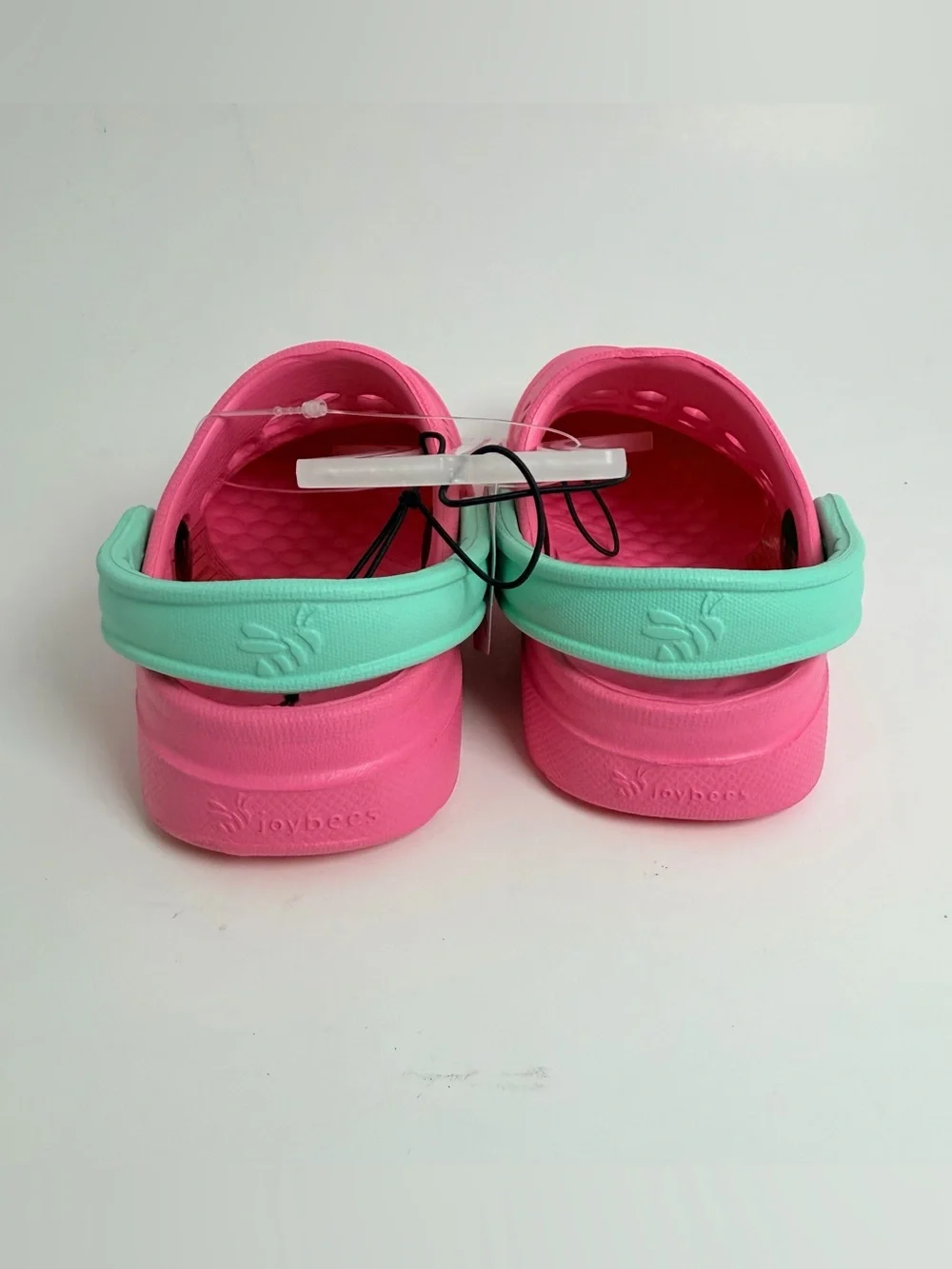 Kids Pink Clog Sandals with Mint Heel Strap